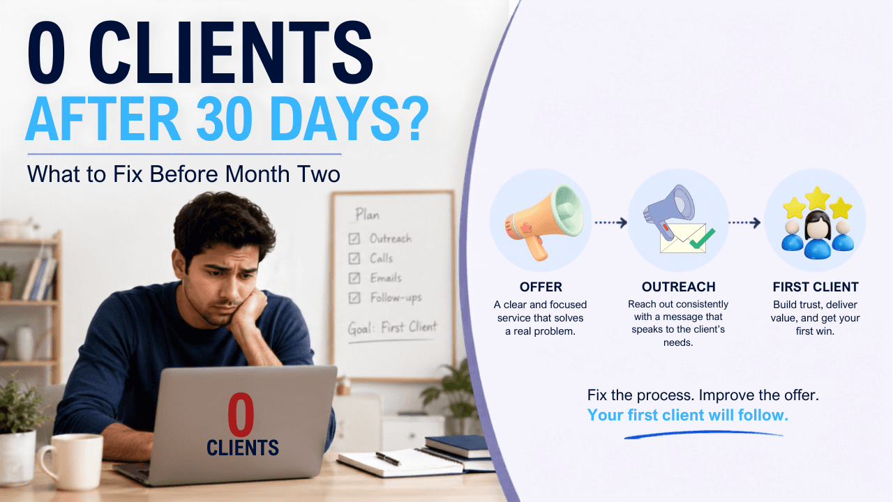 Zero Clients After 30 Days of Freelancing: What to Fix Before Month Two