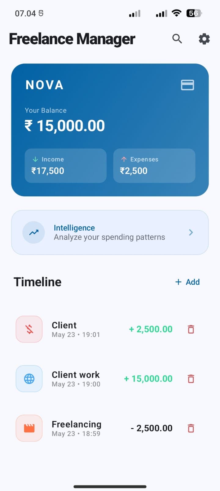 Dashboard screenshot